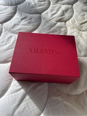 Valentino red embossed logo gift box